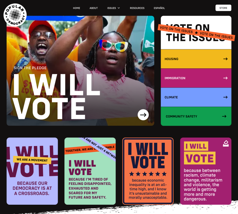 Popular Democracy I Will Vote Site